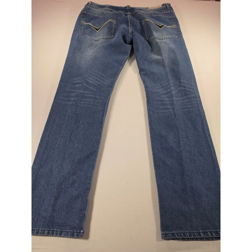 Ankor East Mens Straight Leg Blue Denim Jeans Medium Wash 36x34